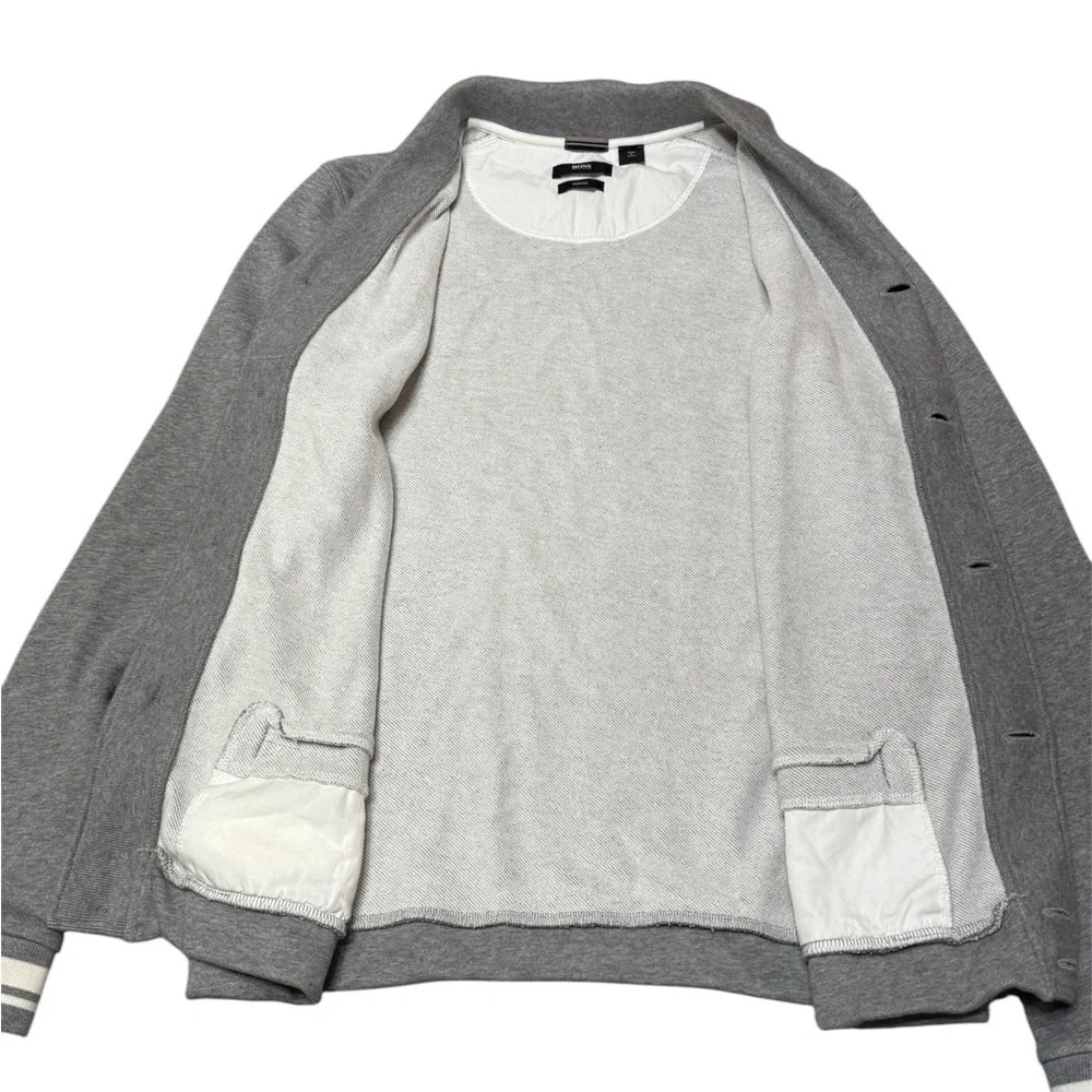 Hugo Boos Gray Button-Up Cardigan